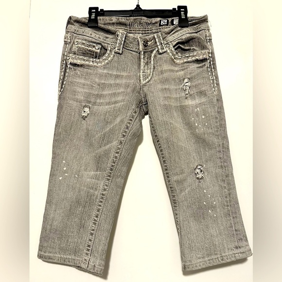Miss Me gray cropped jeans size 26 - Picture 1 of 7